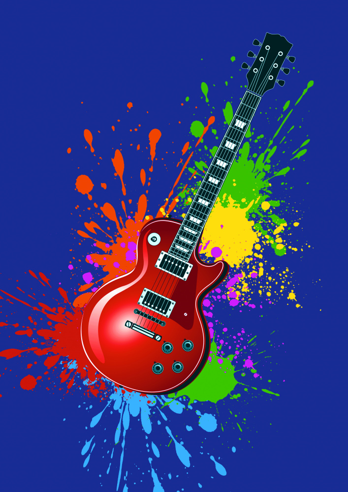 Electric Guitar Pop Art Colours (h) de Carlo Kaminski