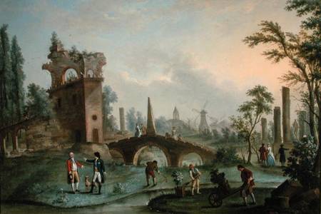 Carmontelle (1717-1806) giving the Keys of the Parc Monceau in Paris to the Duke of Chartres (1747-9 de Carmontelle