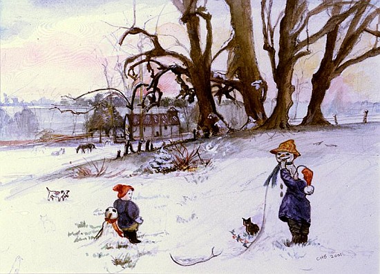 Snowmen, 2001 (w/c on paper)  de Caroline  Hervey-Bathurst