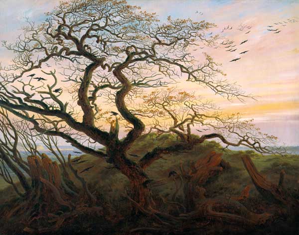 Arbol de cuervos de Caspar David Friedrich