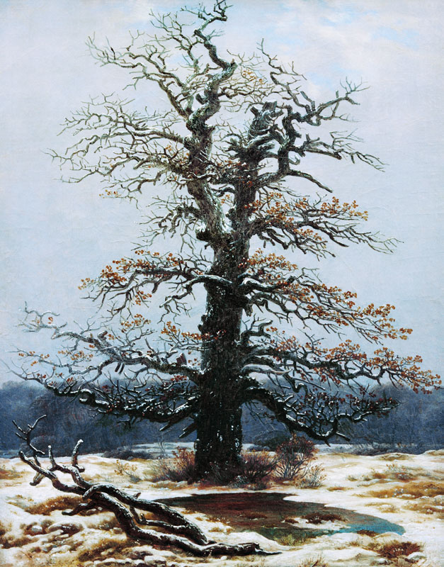 Roble en la nieve de Caspar David Friedrich