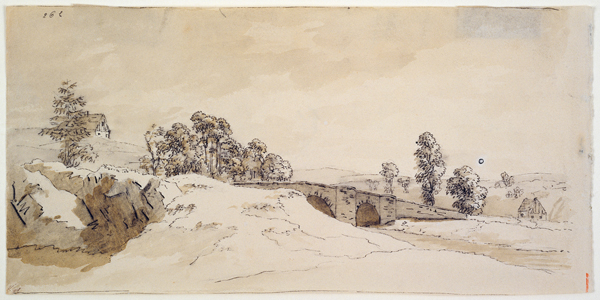 Landscape with bridge de Caspar David Friedrich