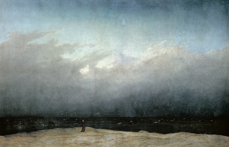 Monje al borde del mar (antes de ser restaurado) de Caspar David Friedrich