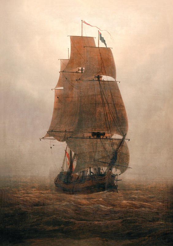 Velero en la neblina de Caspar David Friedrich