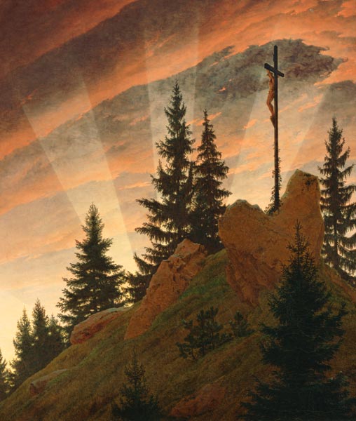 La cruz en la montaña de Caspar David Friedrich