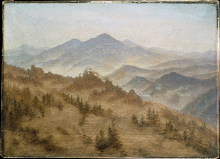 Mountains in the Rising Fog de Caspar David Friedrich