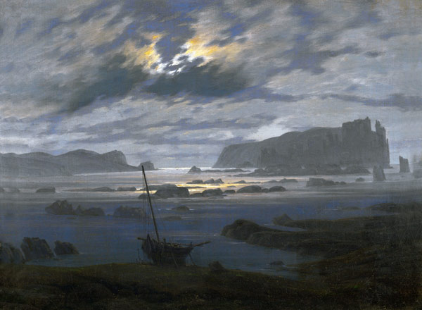 Mar nórdico bajo la luna de Caspar David Friedrich