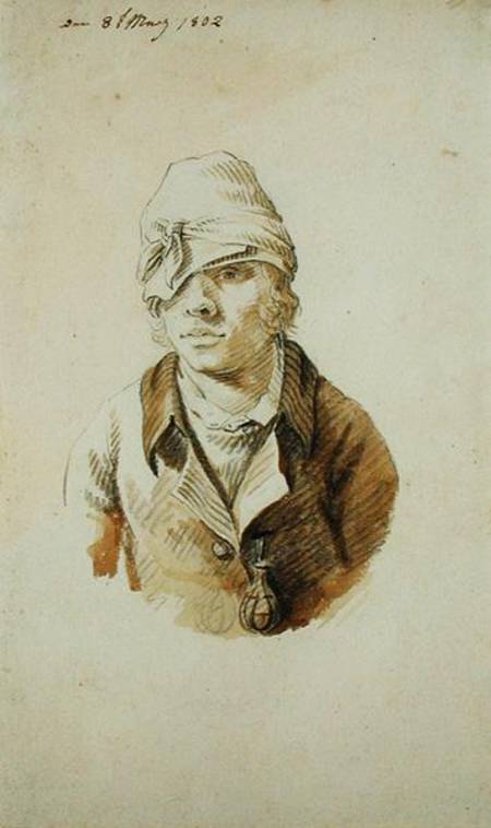 Auto retrato con capa y parche de Caspar David Friedrich