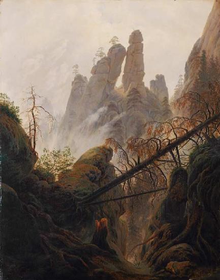 Barranco de rocas en Elbsandsteingebirge 1822/23