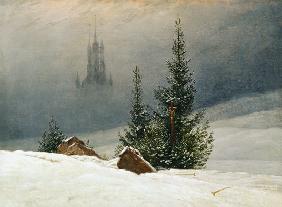 Paisaje de invierno con iglesia 1811
