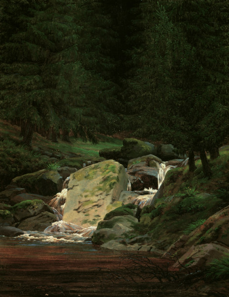Waterfall de Caspar David Friedrich