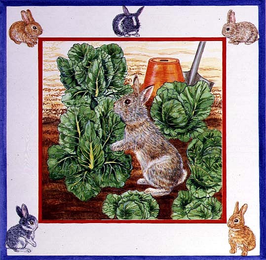 A Rabbit in the Cabbage Patch (w/c on paper)  de Catherine  Bradbury