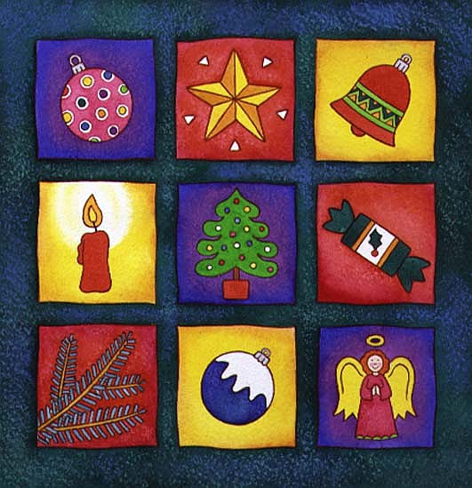 Christmas Decorations (w/c on paper)  de Cathy  Baxter