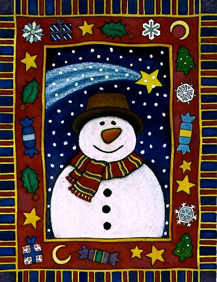 Snowman and shooting star, 1996 (w/c and gouache)  de Cathy  Baxter