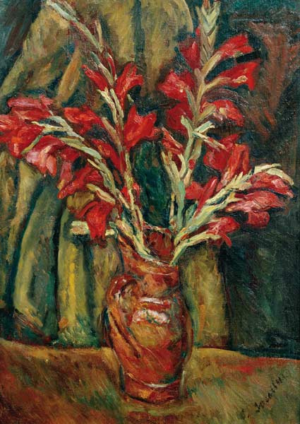 Red Galdioli in a Vase de Chaim Soutine