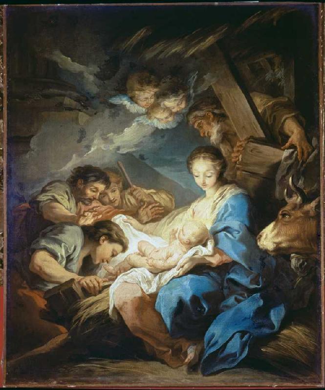 The adoration of the shepherds de Charles André van Loo
