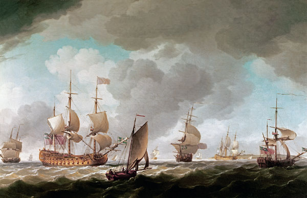 An English Vice-Admiral of the Red and his Squadron at Sea de Charles Brooking
