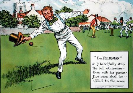 The Fieldsman (42), from 'Laws of Cricket' de Charles Crombie