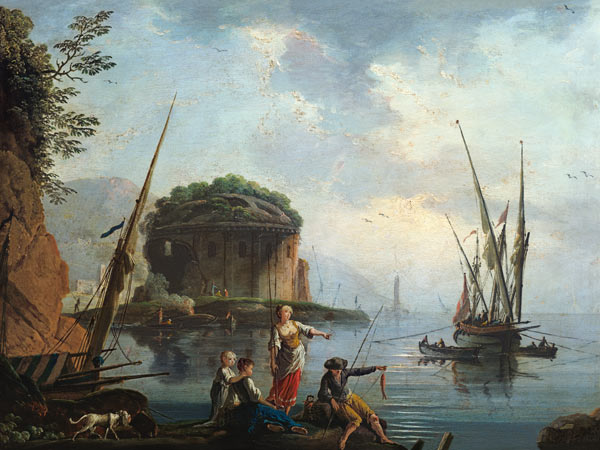 Seascape de Charles Francois Lacroix de Marseille