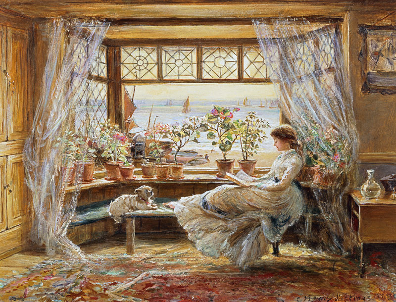 Reading by the Window, Hastings de Charles James Lewis