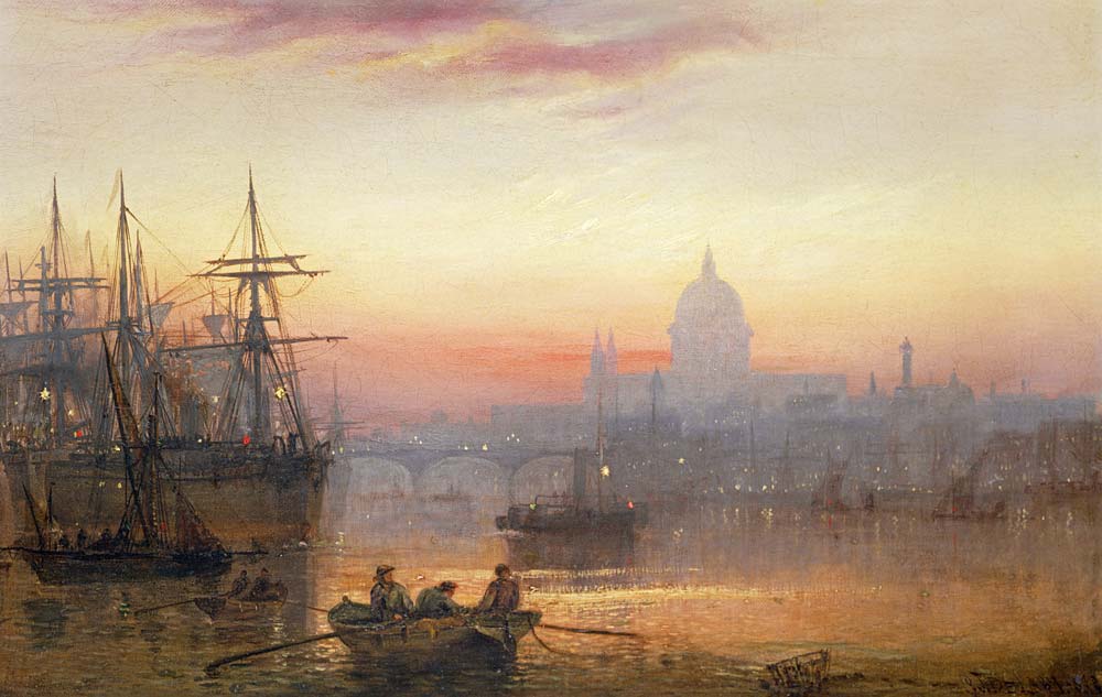 The Pool of London at Sundown de Charles John de Lacy