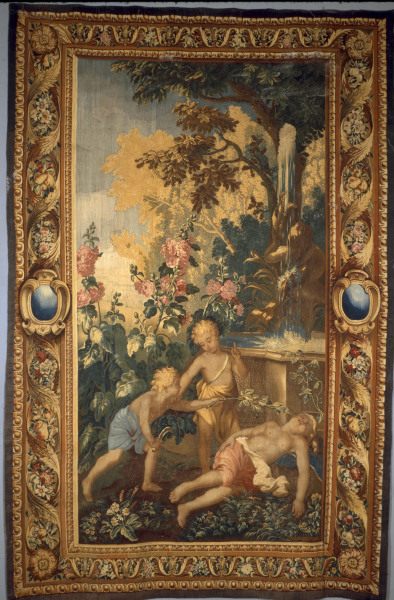 Boys in the garden / Tapestry C18 de Charles Le Brun