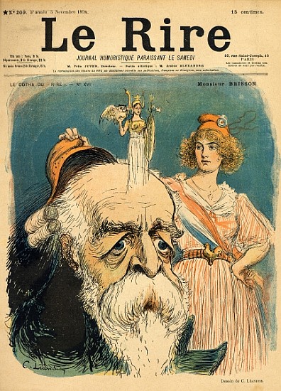 Caricature of Henri Brisson, from the front cover of ''Le Rire'', 5th November 1898 de Charles Leandre
