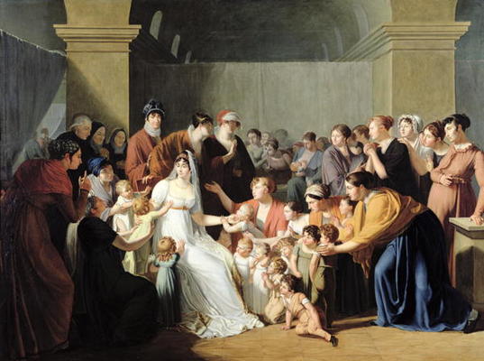 Empress Josephine (1763-1814) Among the Children, 1806 (oil on canvas) de Charles Nicolas Raphael Lafond