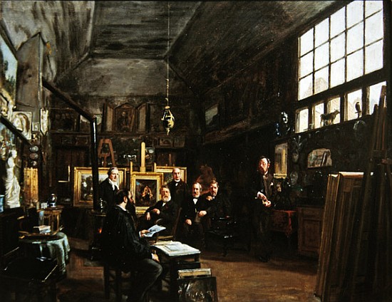 Meeting of the board of the Artesian Society of the Friends of the Arts, after 1874 de Charles Paul Etienne Desavary