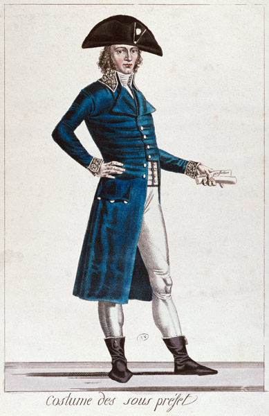 Costume of an Under-Prefect during the period of the Consulate (1799-1804) of the First Republic in de Chataignier