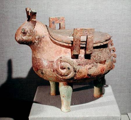 Sacrificial 'hsi-ting' animal figure, from Shucheng, Anhui, Chou Dynasty de Chinese School