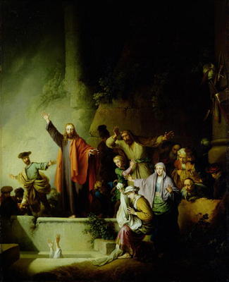 The Raising of Lazarus (oil on canvas) de Christian Wilhelm Ernst Dietrich