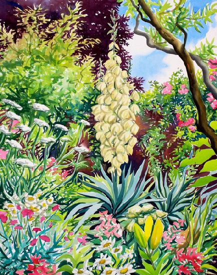 Garden with Flowering Yucca