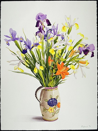 Irises and Lilies in a Dutch Jug (w/c)  de Christopher  Ryland