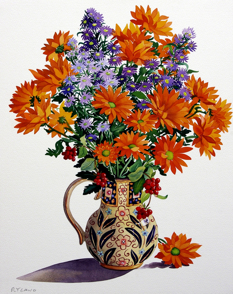 Orange Chrysanthemums de Christopher  Ryland