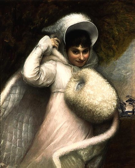 Portrait of a Lady in a White Dress de (circle of) Rev. Mathew William Peters