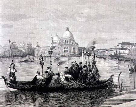 A Burial in Venice, from the painting 'Going to the Campo Santo' de Clara Montalba