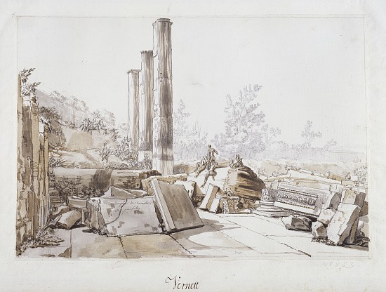 Ruins of the Temple of Serapis at Pozzuoli de Claude Joseph Vernet