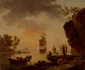 Seegestade with ships de Claude Joseph Vernet