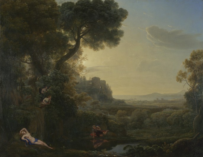 Landscape with Narcissus and Echo de Claude Lorrain