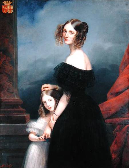 Portrait of Anne-Louise Alix de Montmorency, with her daughter de Claude-Marie Dubufe