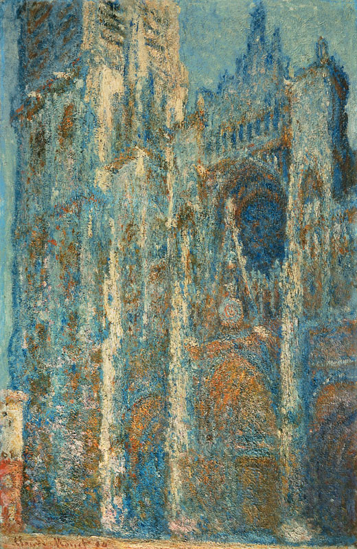 La catedral de Rouen al medio día - Claude Monet en reproducción impresa o  copia al óleo sobre lienzo.