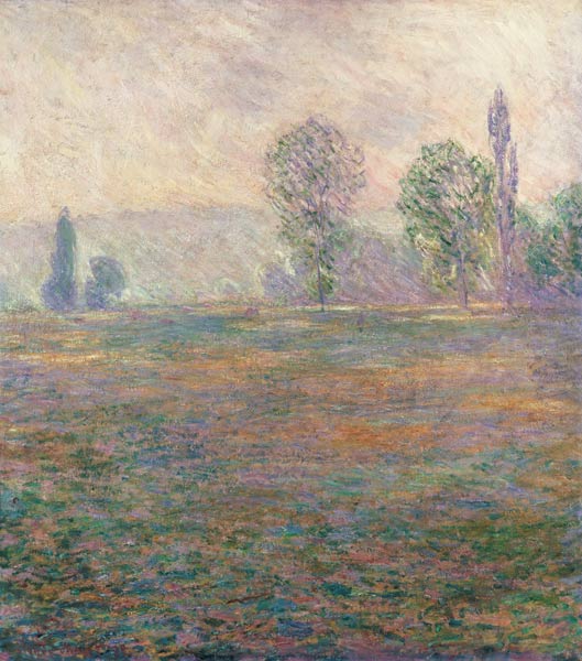 Paisaje de una pradera en Giverny a la luz de la mañana de Claude Monet