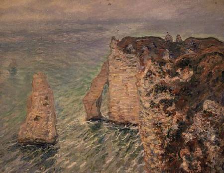 L'Aiguille and the Porte d'Aval, Etretat de Claude Monet