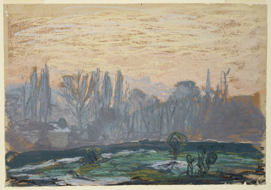 Winter Landscape with Evening Sky de Claude Monet