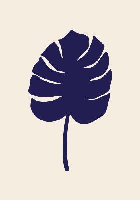 Monstera Leaf Dark Blue