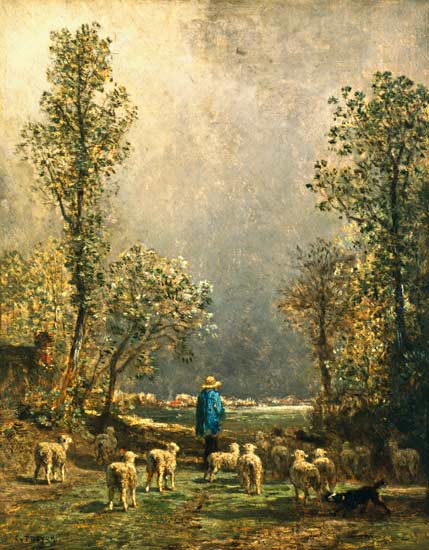 Sheep watching a Storm de Constant Troyon