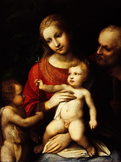 The Virgin and Child surrounded St John the Baptist and St Joseph de Correggio (eigentl. Antonio Allegri)
