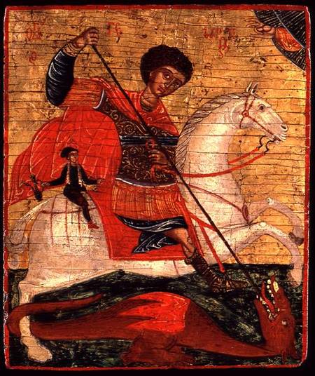 Icon of St. George and the Dragon de Cretan School