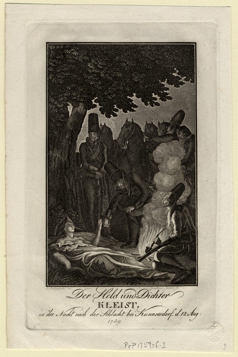 Poet Ewald von Kleist at the battle of Kunersdorf, on August 12, 1759 de Daniel Nikolaus Chodowiecki